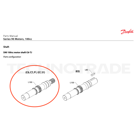 Shaft splined 23T for S90 motor 100ccm