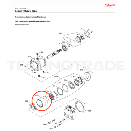 Pružinové tělo pro hydromotor S90 100cm3