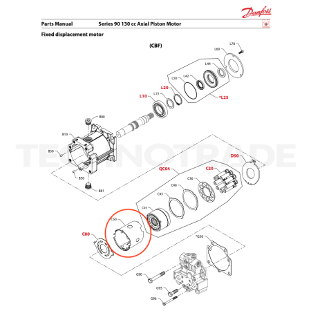 Tube-hold down for S90 motor 130ccm