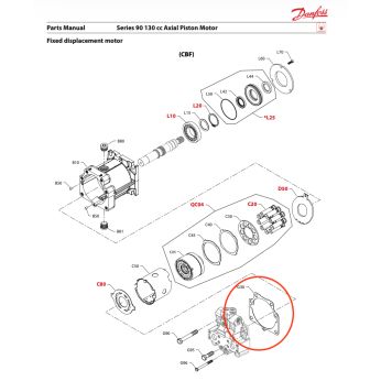Těsnění zadního víka pro hydromotor S90 130cm3
