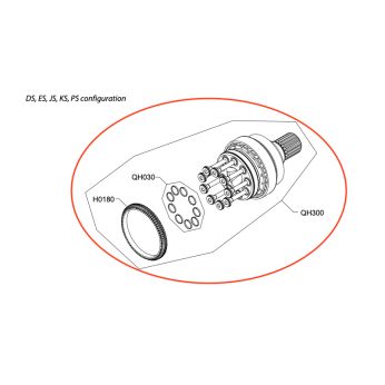 Shaft assembly 18T for H1B motor 110ccm
