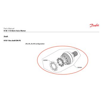 Shaft assembly 18T for H1B motor 110ccm
