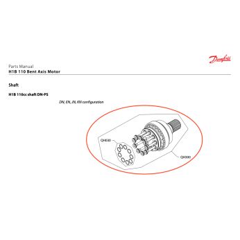 Kompletní hřídel 21T s pístky pro hydromotor H1B 110cm3