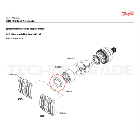 Bearing plate for H1B motor 110ccm