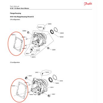 End cap gasket for H1B motor 110ccm