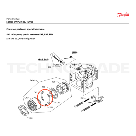 Slipper retainer guide for S90 pump 100ccm