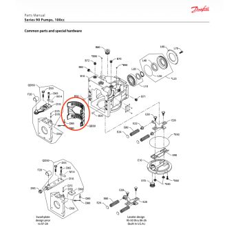 Cradle bearing assembly for S90 pump 100ccm