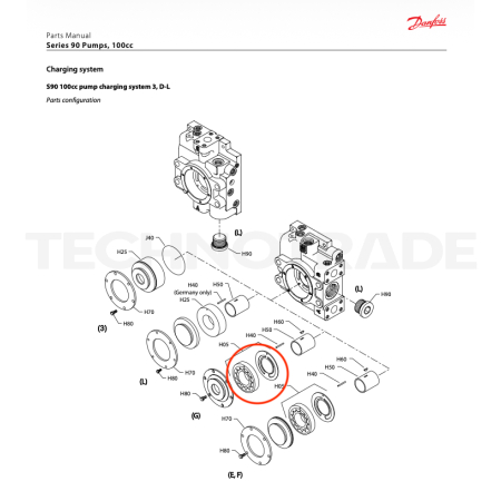 Kit charge pump "D" 17ccm for S90 pump 100ccm