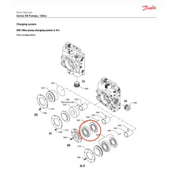 Kit charge pump "E" 20ccm for S90 pump 100ccm