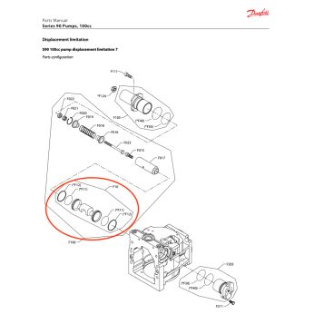 Servo piston assembly for S90 pump 100ccm
