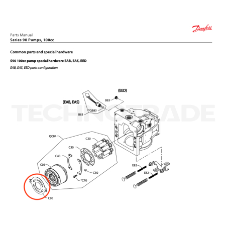 Valve plate for S90 pump 100ccm