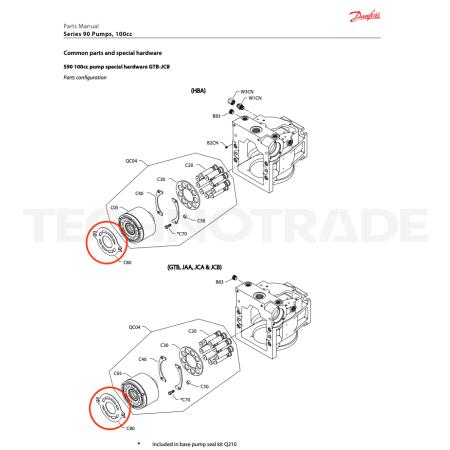 Valve plate for S90 pump 100ccm